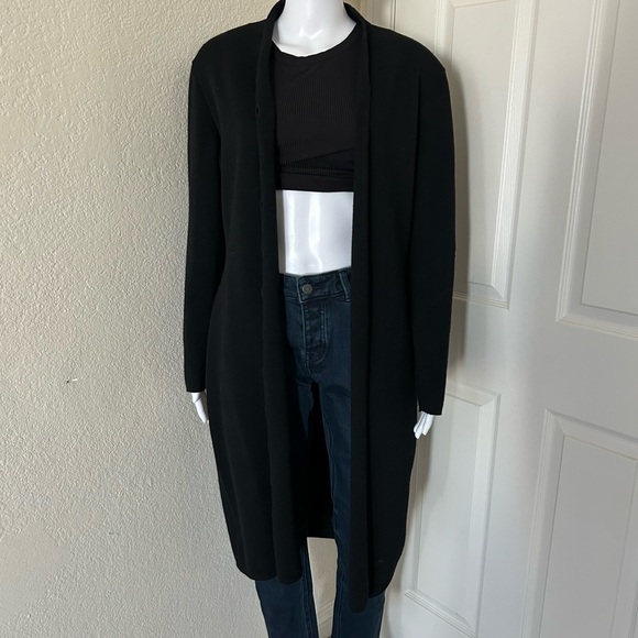 Anne Klein II Long Wool Button Up Long Sleeve Cardigan Sweater Dress - Large - Picture 1 of 15